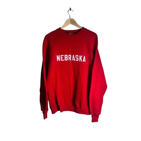 Jerzees Tops - Vintage Nebraska Huskers Crewneck Sweatshirt Red Spellout  Jerzees Size XXL
